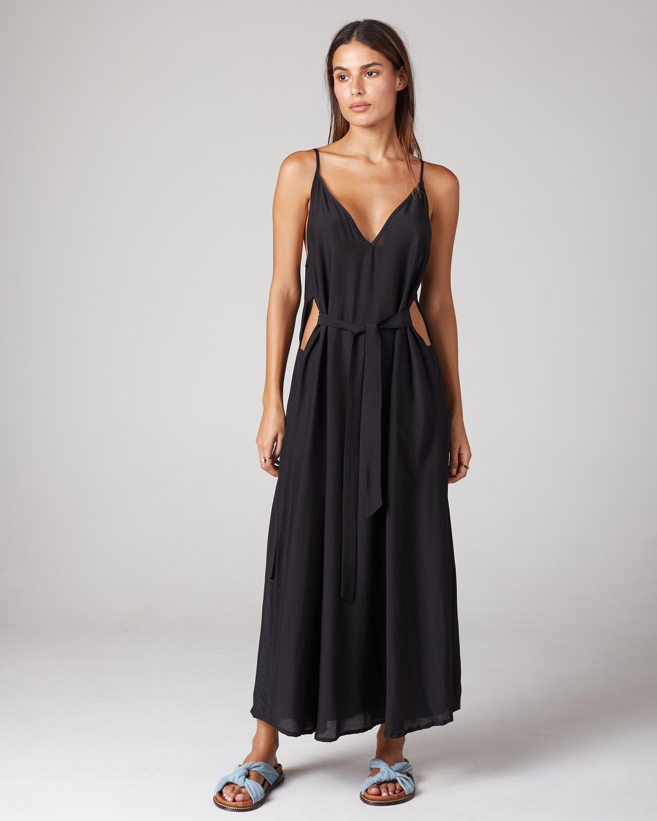 Vestido Vazado Longo de Liocel