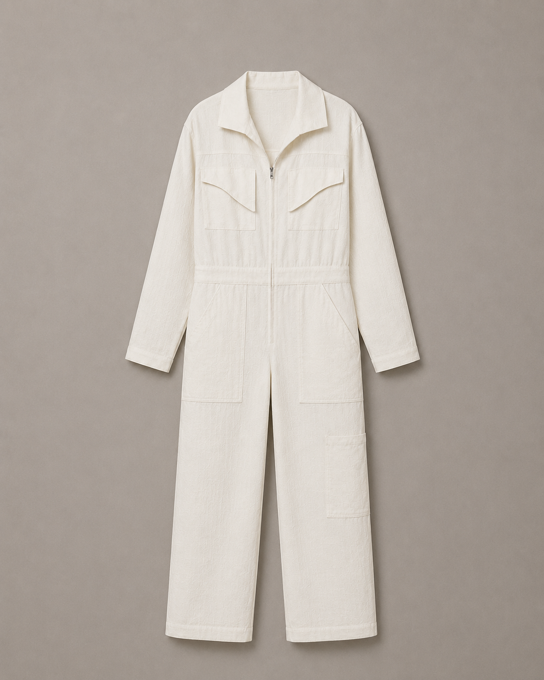Macacão Michael Manga Longa de Linho Off White