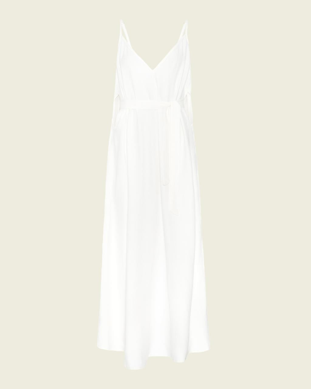 Vestido Vazado Longo Crepe de Seda