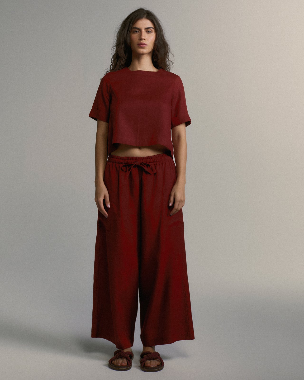 Calça Álvaro Linho Vinho