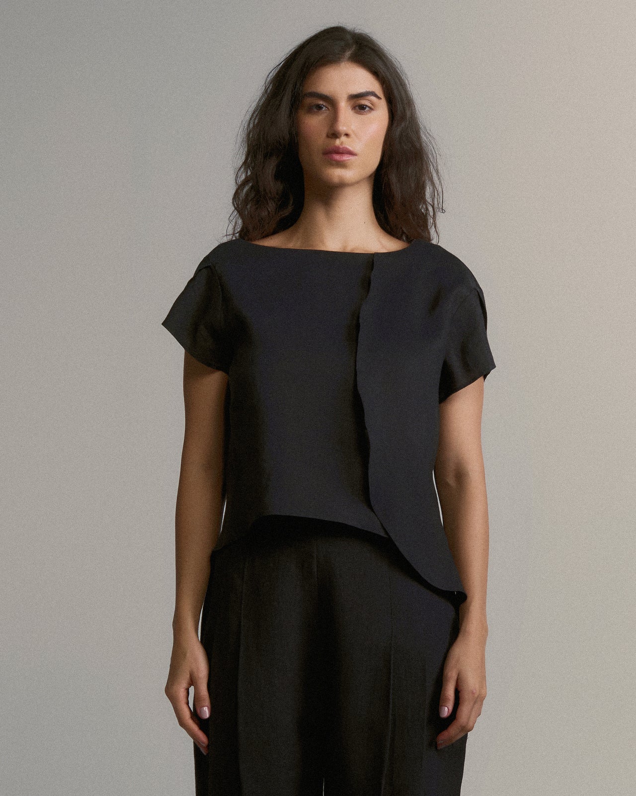 Blusa Roma Nova De Linho Preta