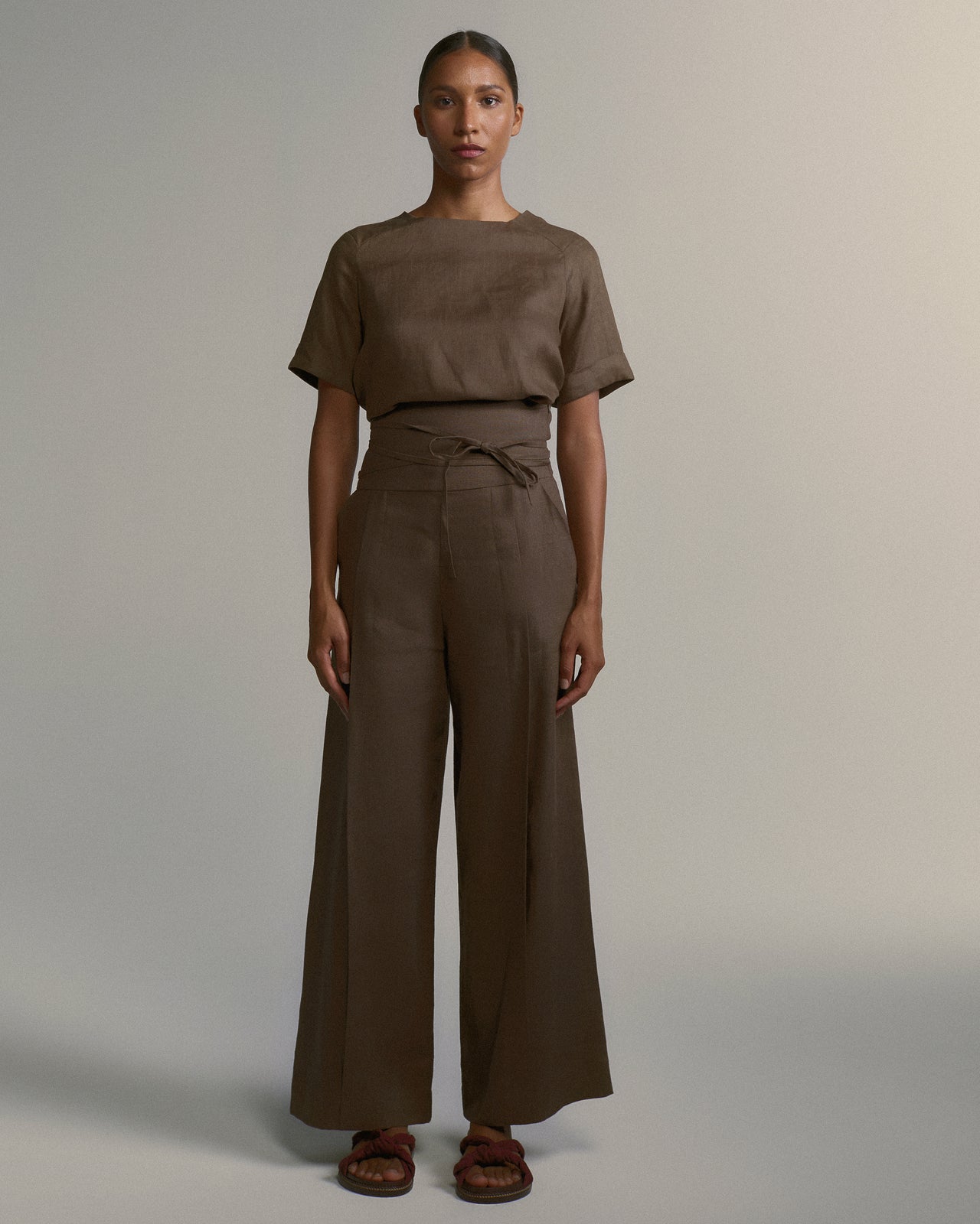 Calça Alta Linho Verde