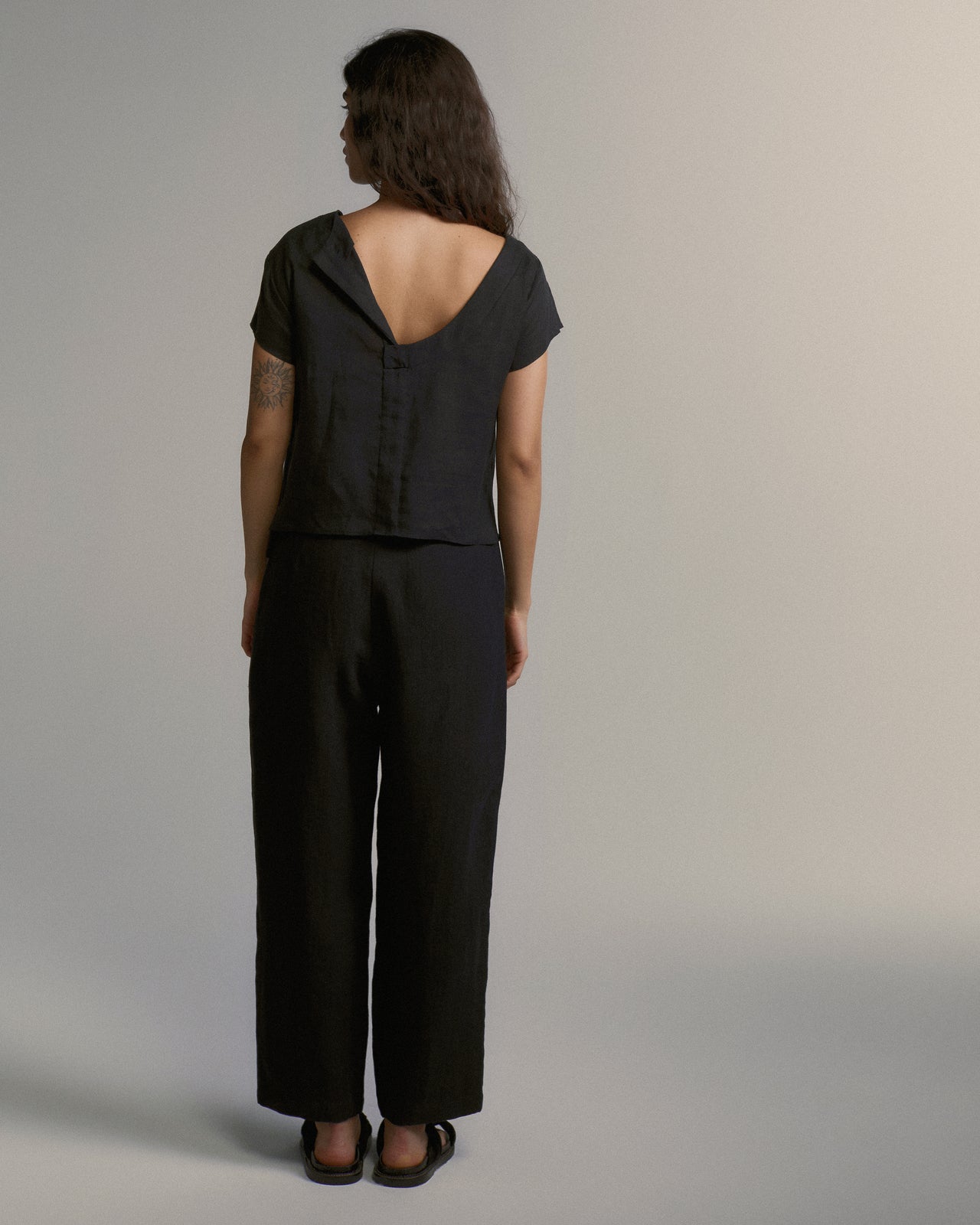 Blusa Roma Nova De Linho Preta