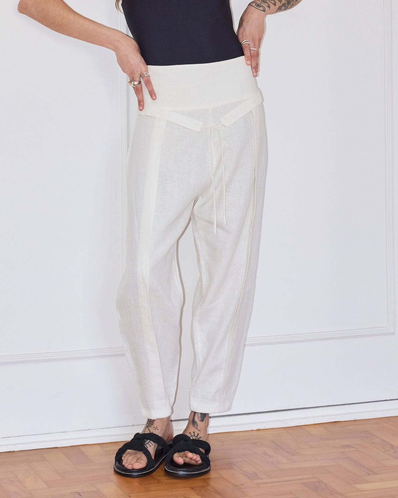 Calça Laço Linho Off White