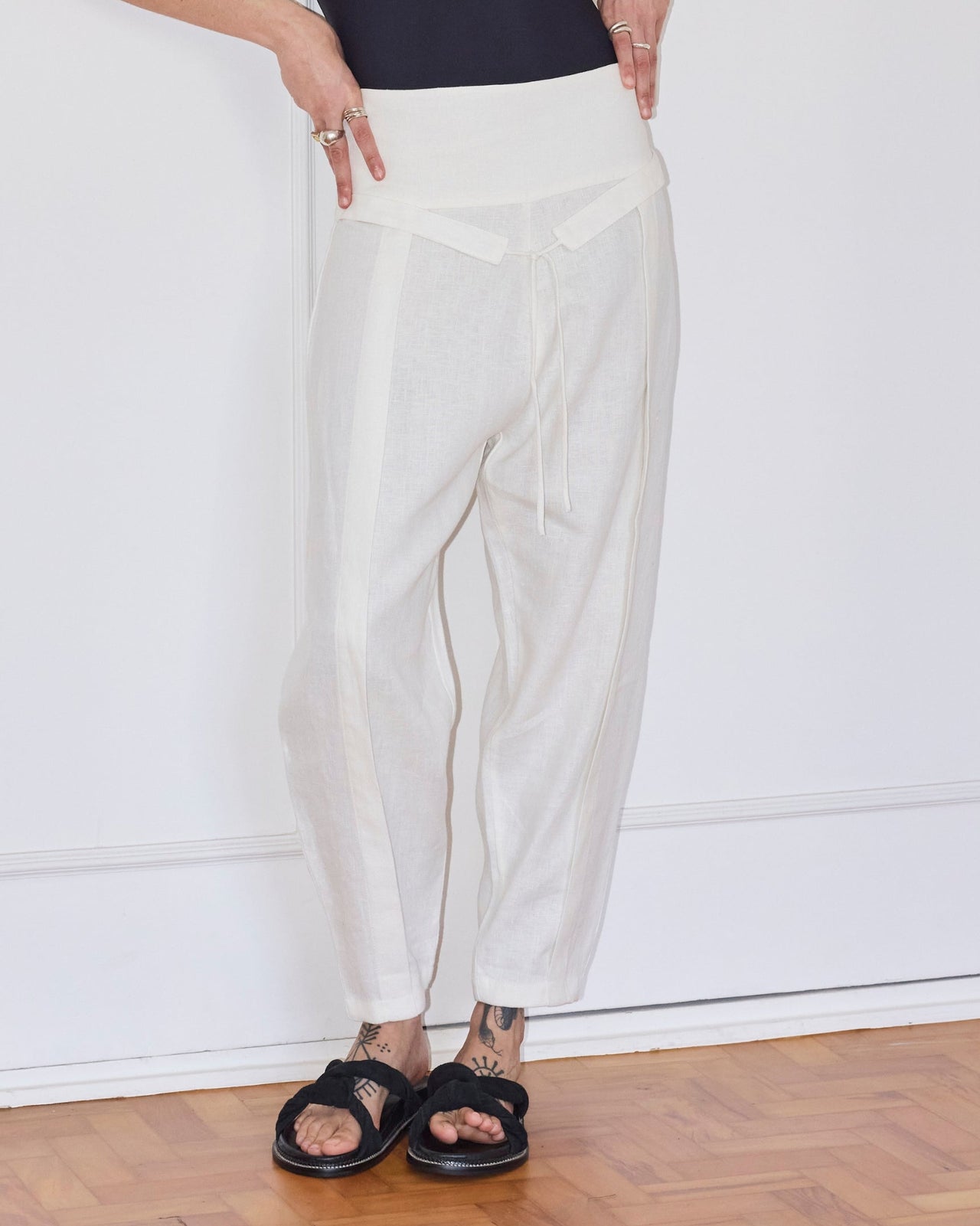 Calça Laço Linho Off White