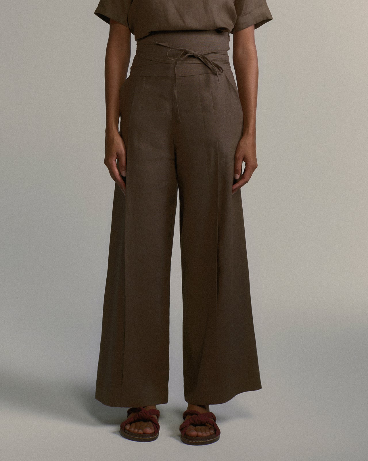 Calça Alta Linho Verde