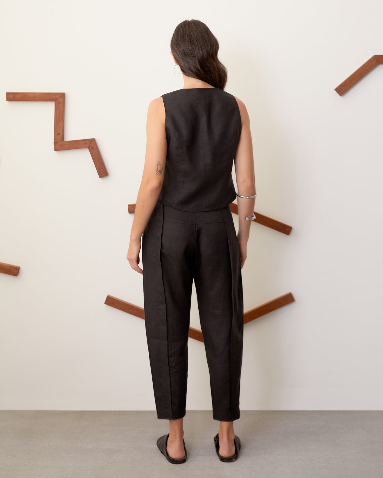 Calça Laço Linho Preta