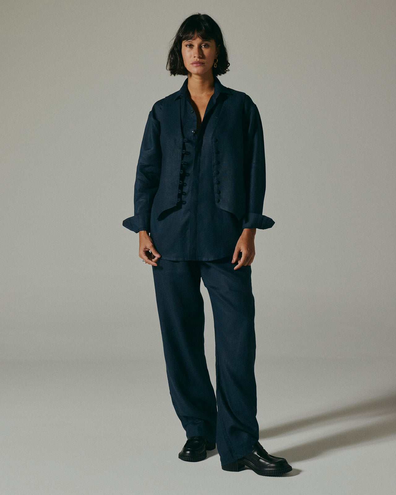 Calça Berlim Linho Marinho