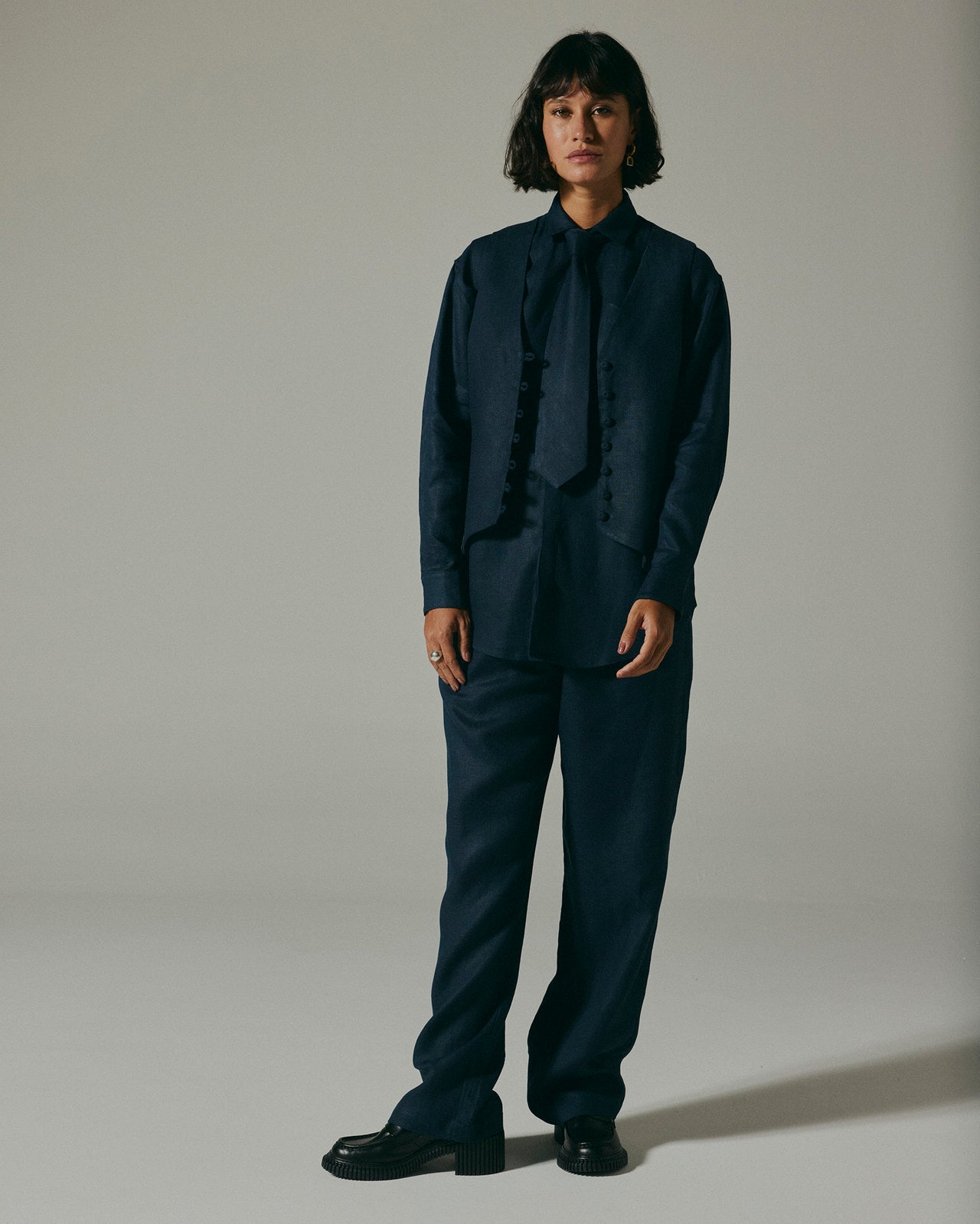 Gravata De Linho Marinho