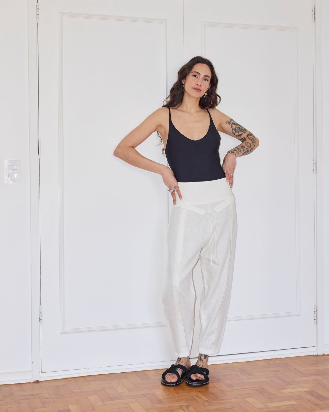 Calça Laço Linho Off White