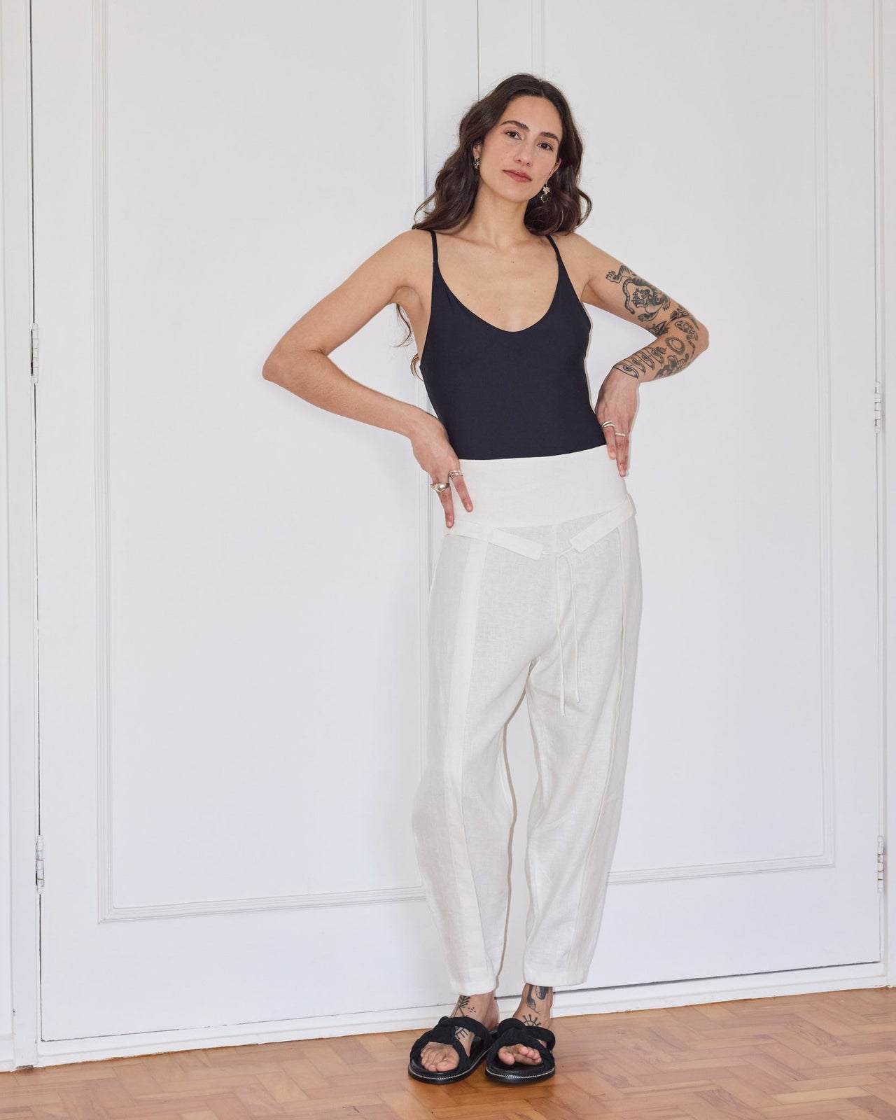 Calça Laço Linho Off White