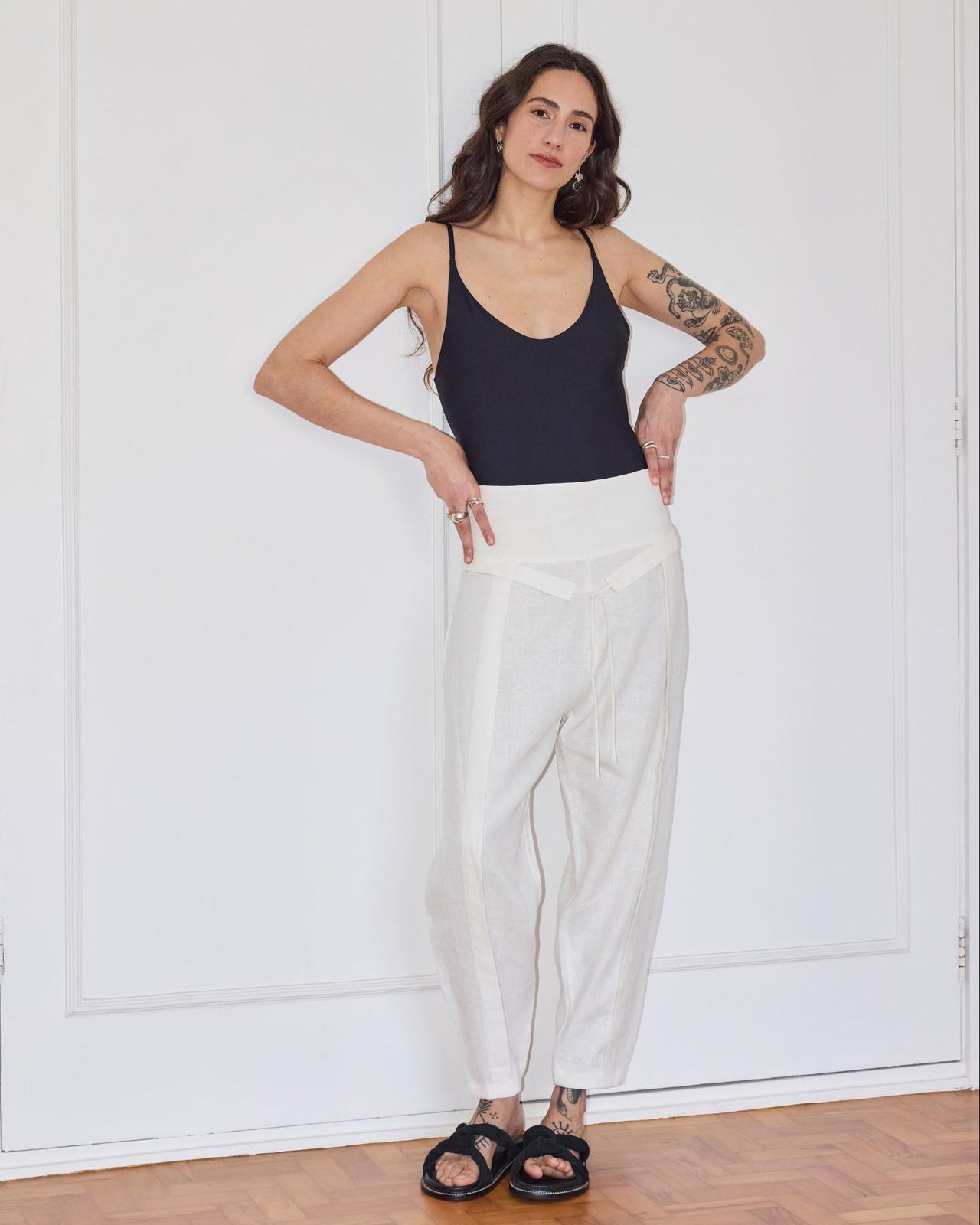 Calça Laço Linho Off White