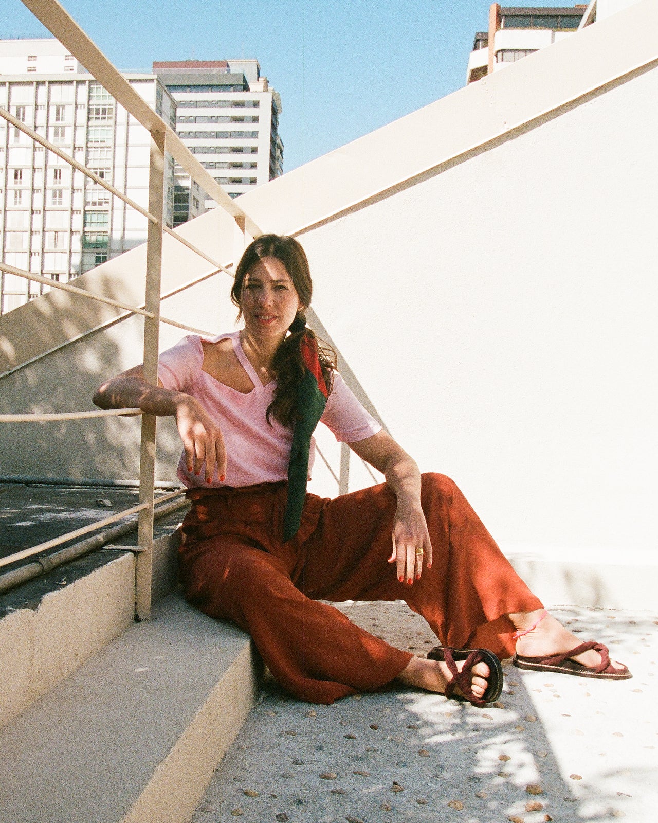 Blusa Forma De Seda Rosa