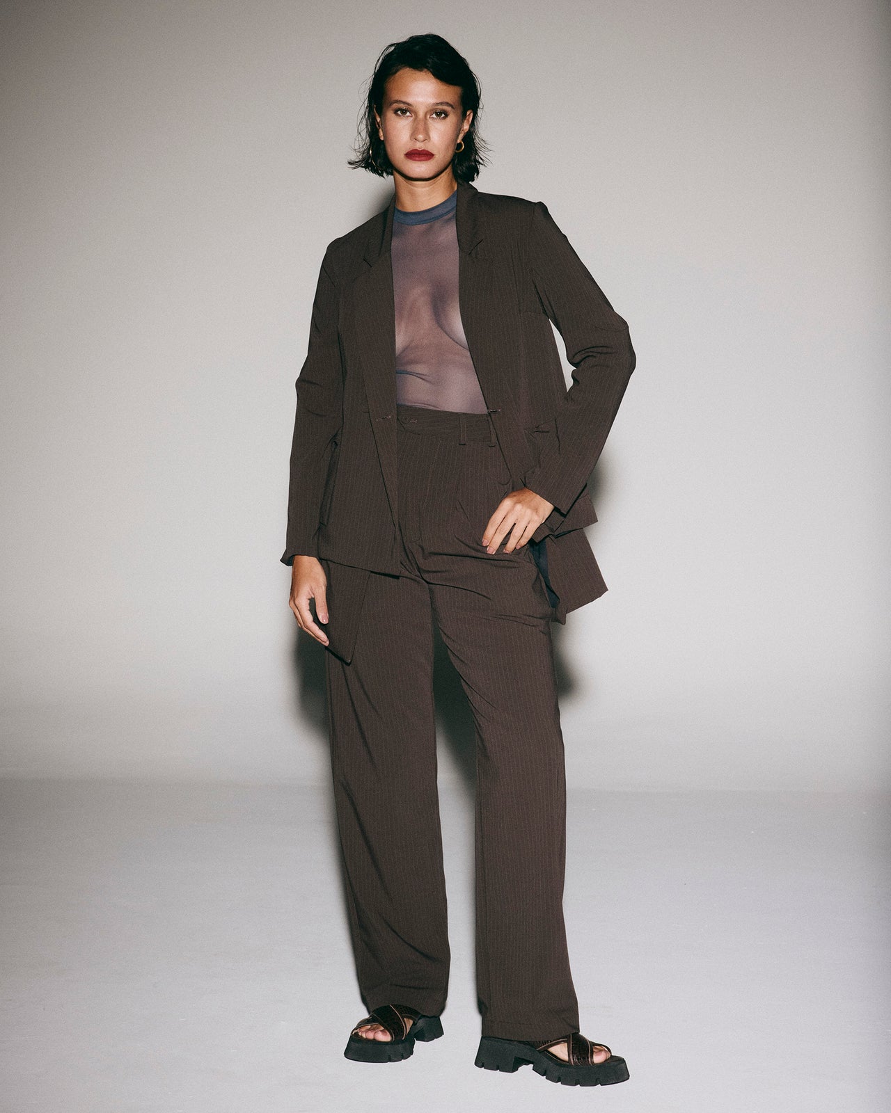 Blazer Berlim Alfaiataria Risca De Giz