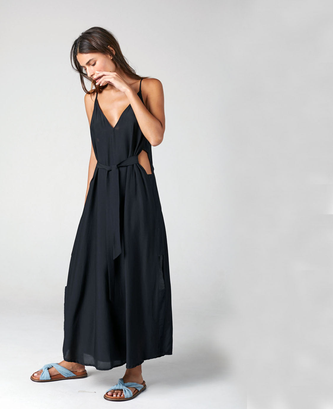 Vestido Vazado Longo de Liocel