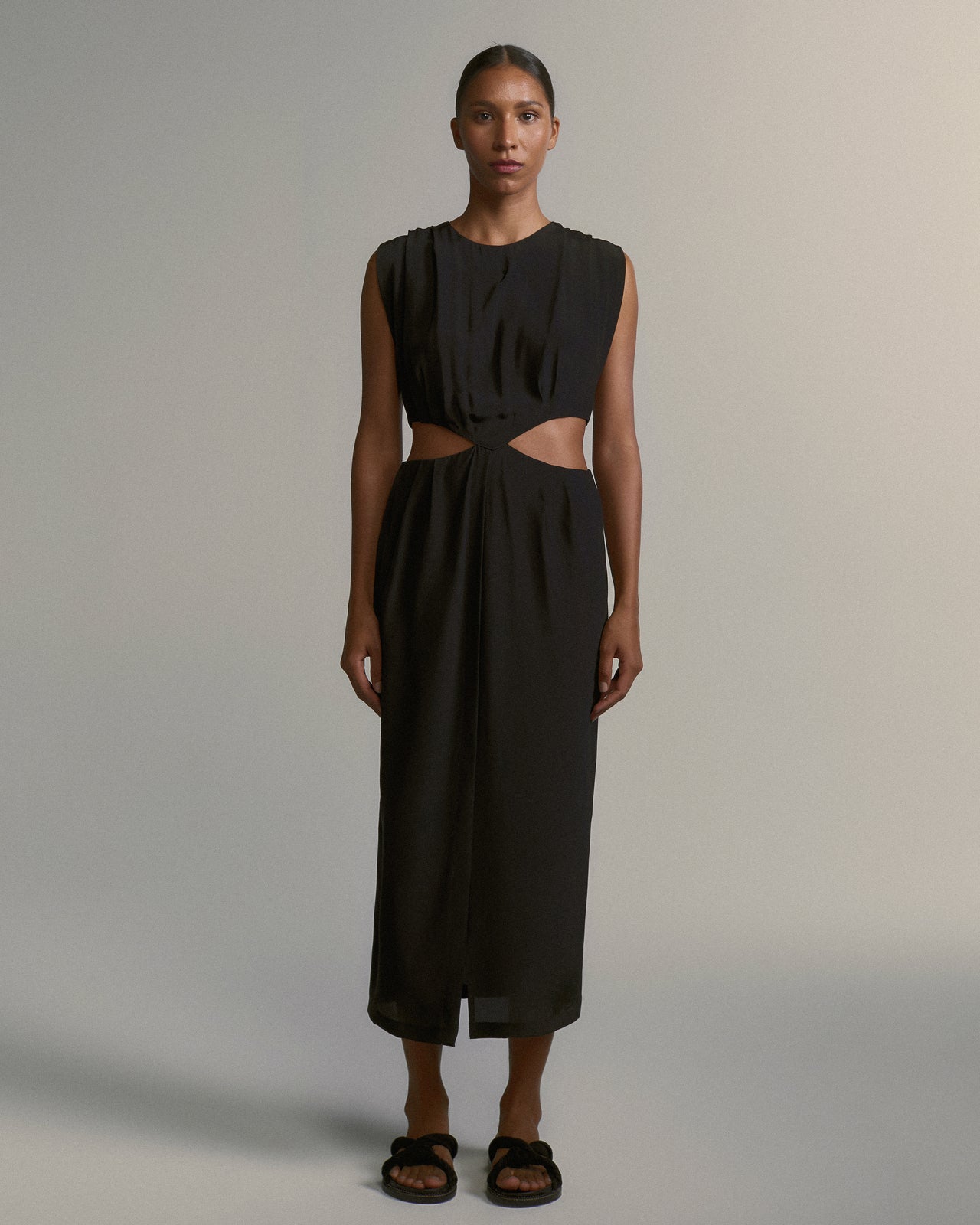 Vestido Géia Seda Preto