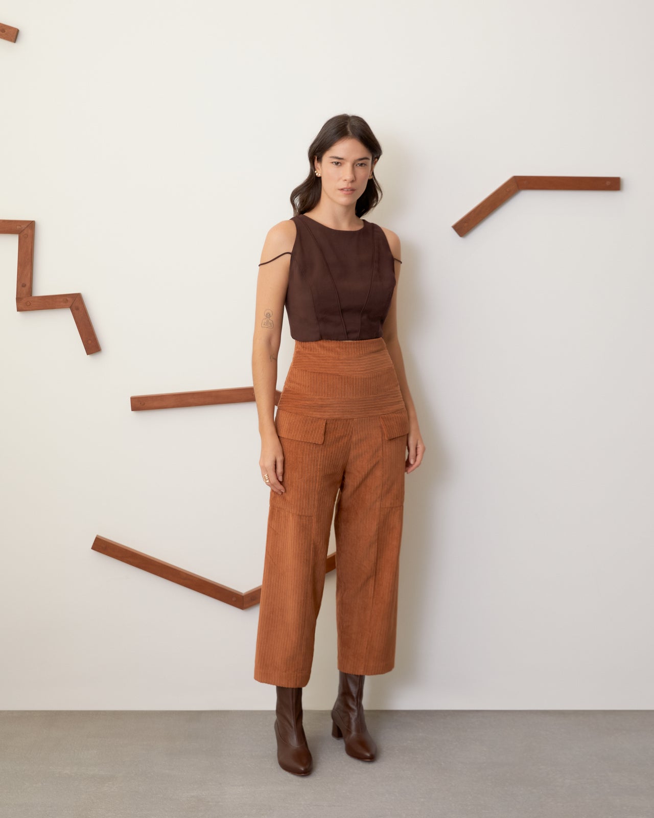 Calça Patchwork Ocre
