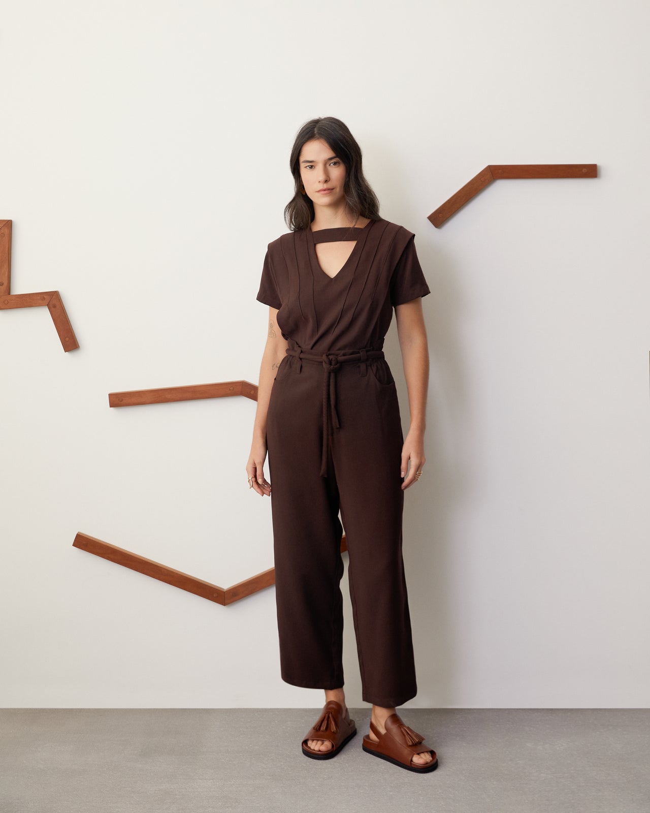 Calça Corda café