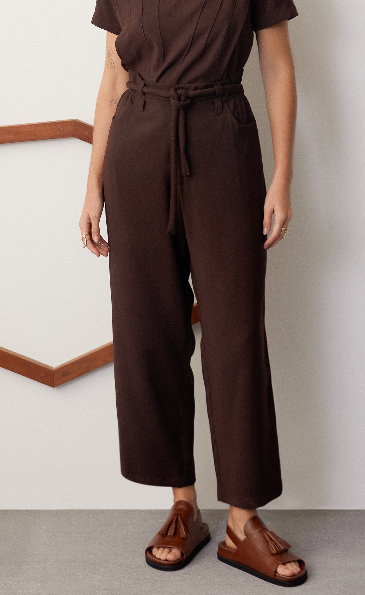 Calça Corda café