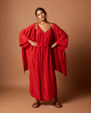 Vestido Vazado Longo de seda