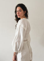 Blusa Gaia Manga Longa Linho Off White