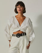 Blusa Gaia Manga Longa Linho Off White