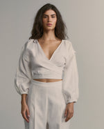 Blusa Gaia Manga Longa Linho Off White