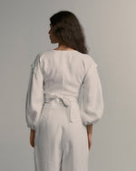 Blusa Gaia Manga Longa Linho Off White