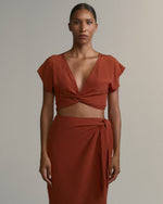 Blusa Geia De Seda Canela