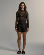 Shorts Laço Linho Preto