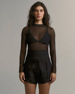 Shorts Laço Linho Preto