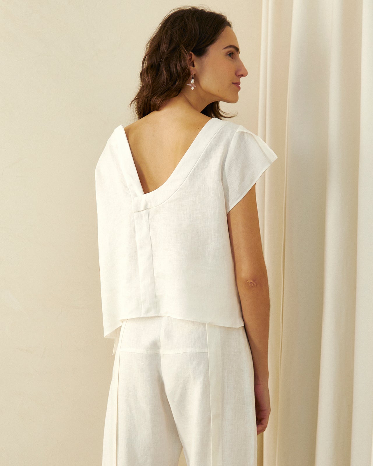 Blusa Roma Nova De Linho Off White