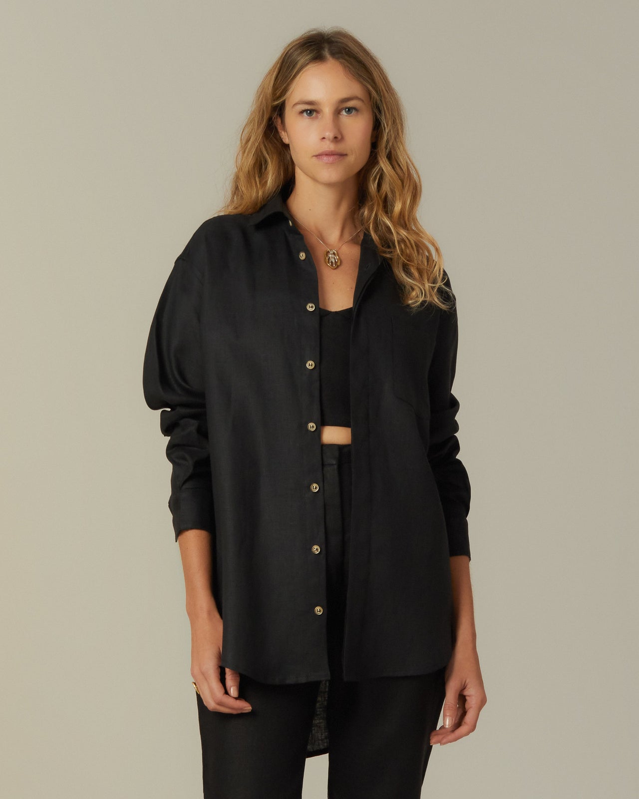 Camisa Patti Linho Preto