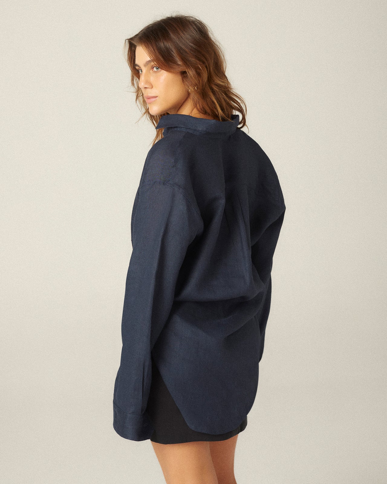 Camisa Patti Linho Marinho
