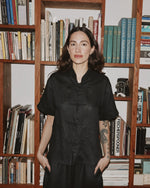 Camisa Oriente Linho Preto