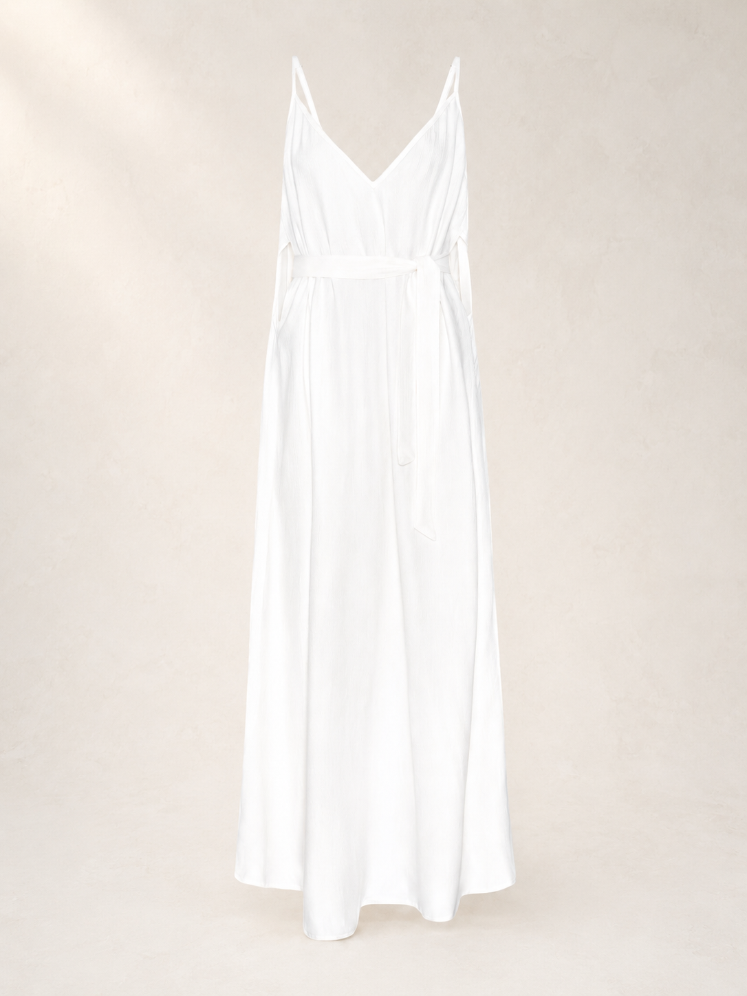 Vestido Vazado Longo Crepe e Seda