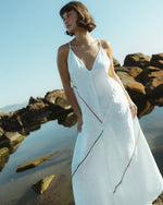 Vestido Tangram Longo De Linho Off White