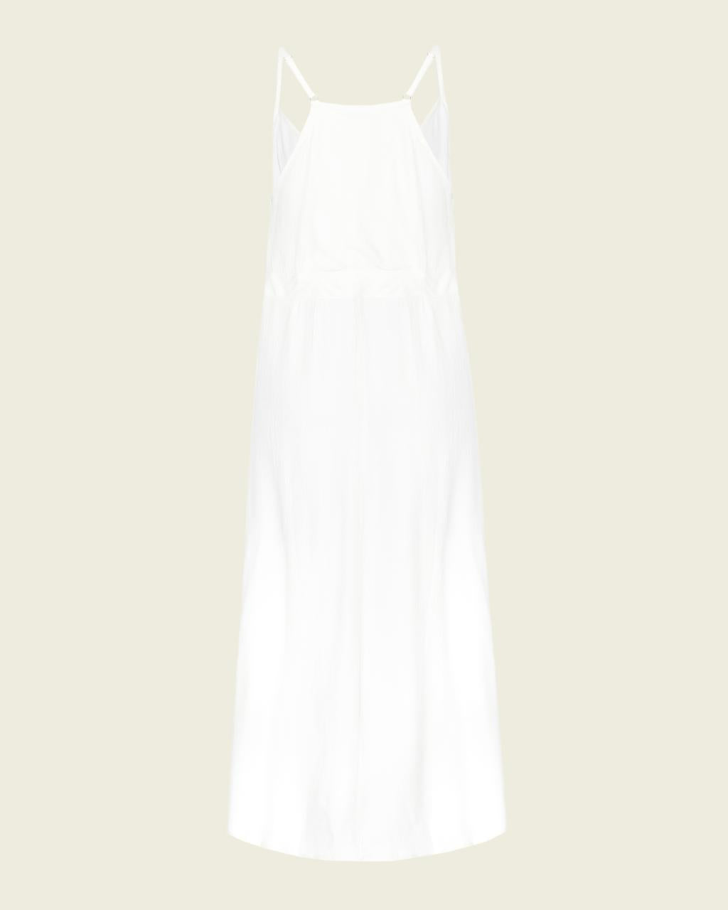 Vestido Vazado Longo Crepe de Seda