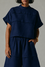 Blusa Ritmo Linho Marinho