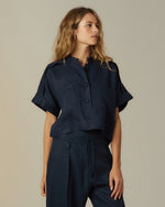 Blusa Égide Linho Marinho