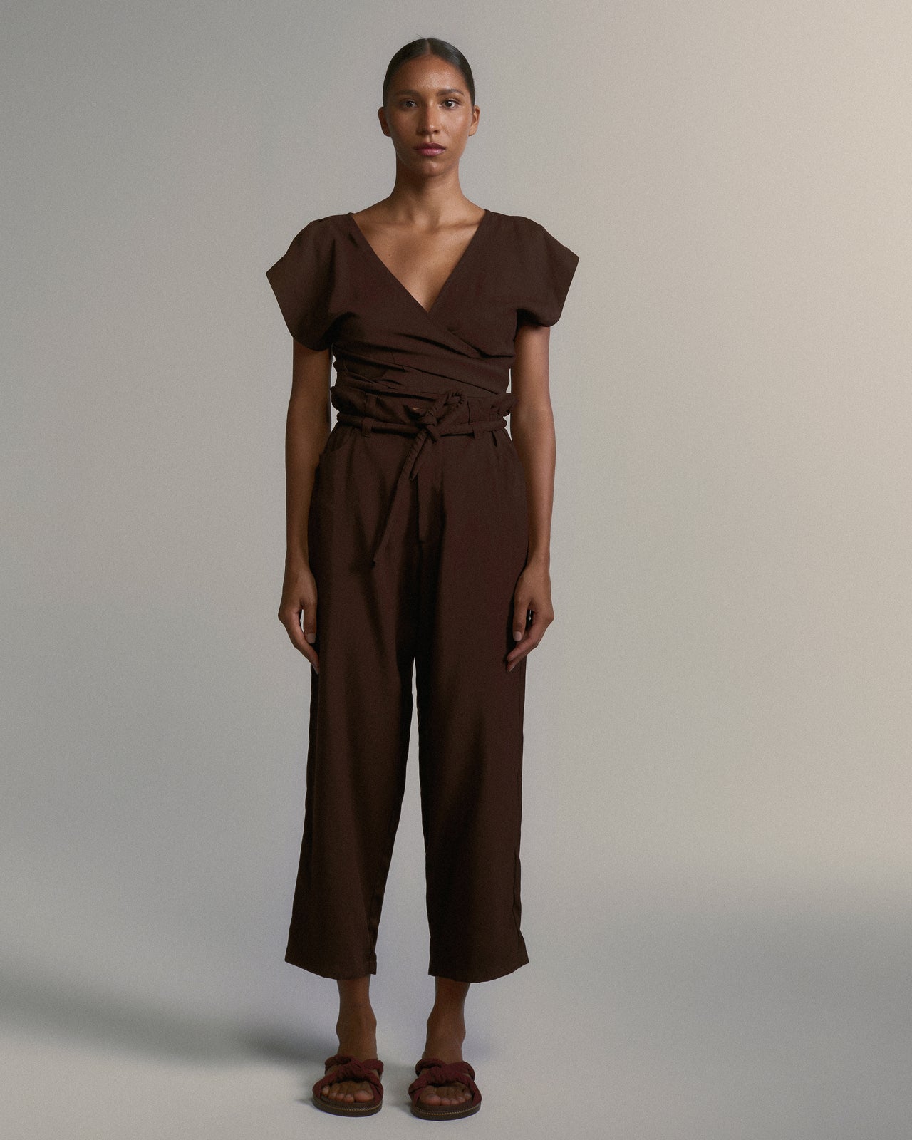 Calça Corda Tencel Café