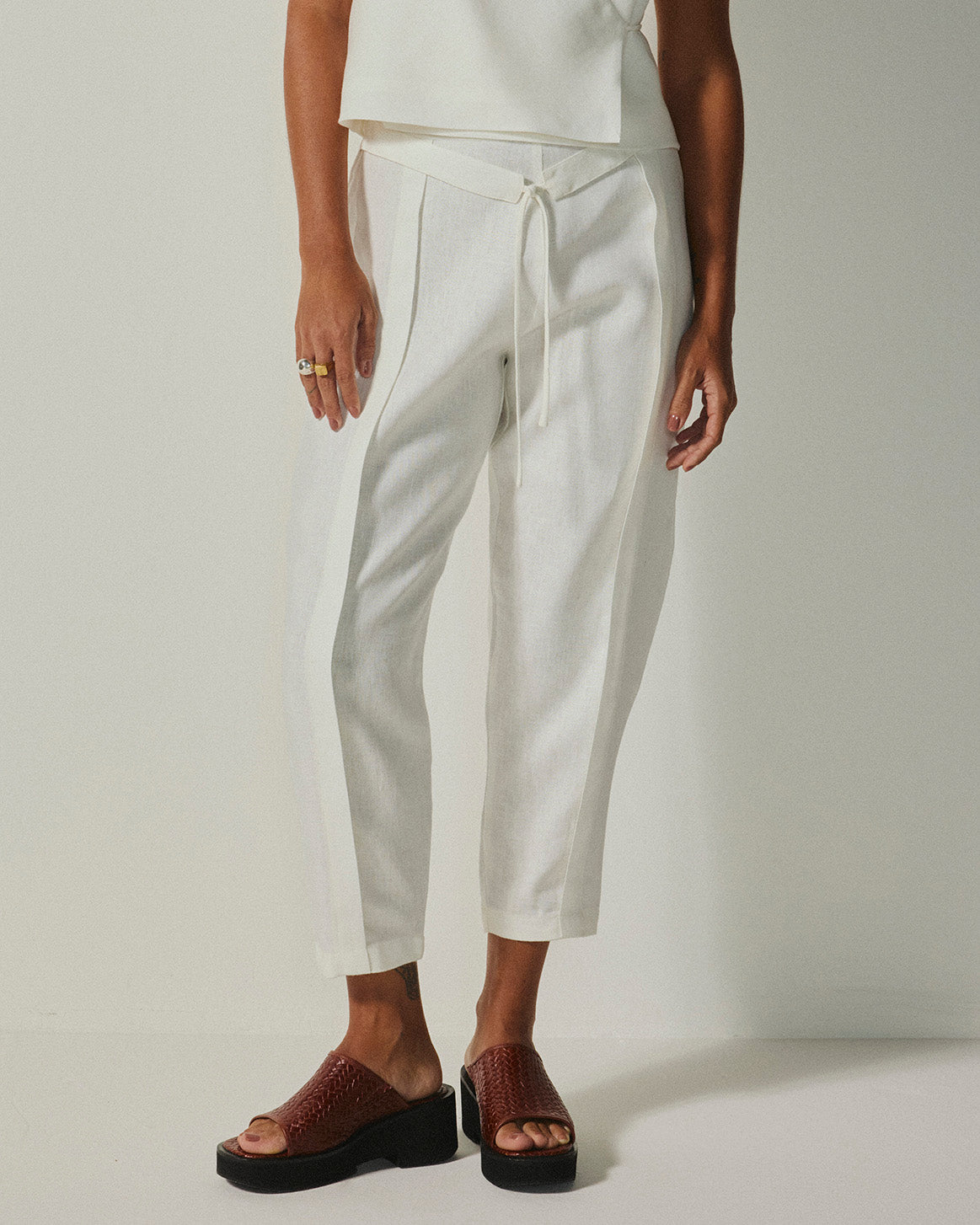 Calça Laço Linho Off White