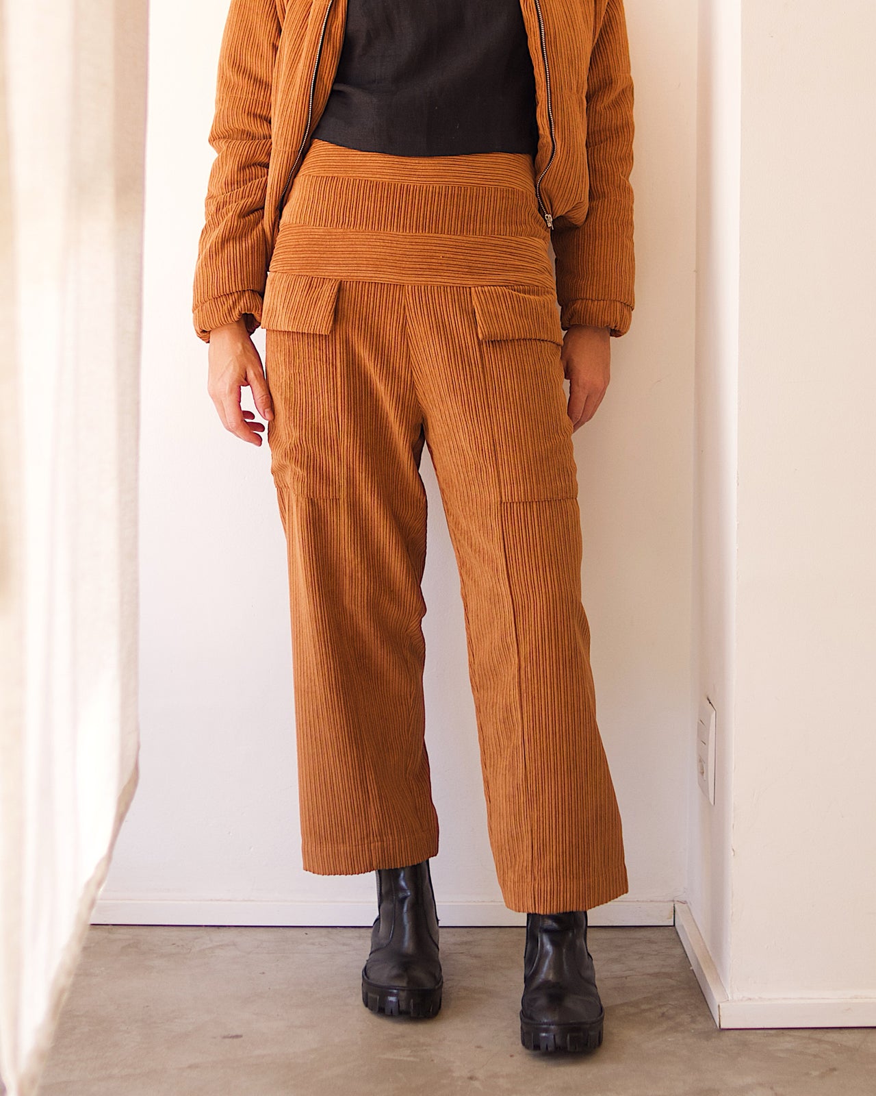 Calça Patchwork Ocre