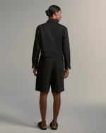 Camisa Curta de Linho Preto