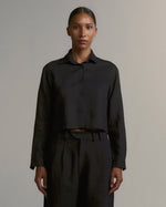 Camisa Curta de Linho Preto