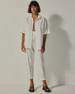 Camisa Miguel Linho Manga Curta Off White