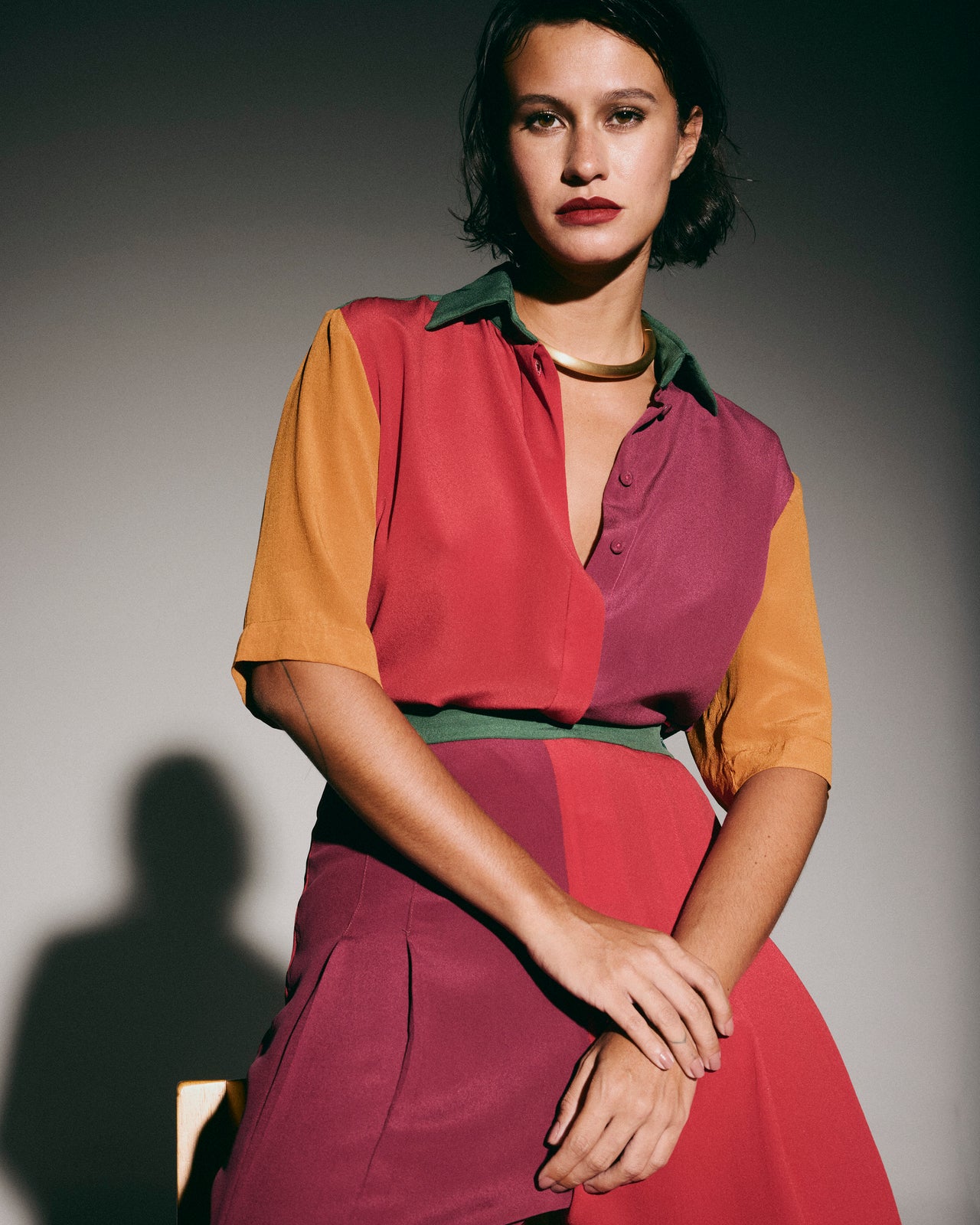 Camisa Almodóvar Seda Multicolorida