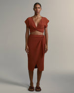 Saia Pareô Seda Canela