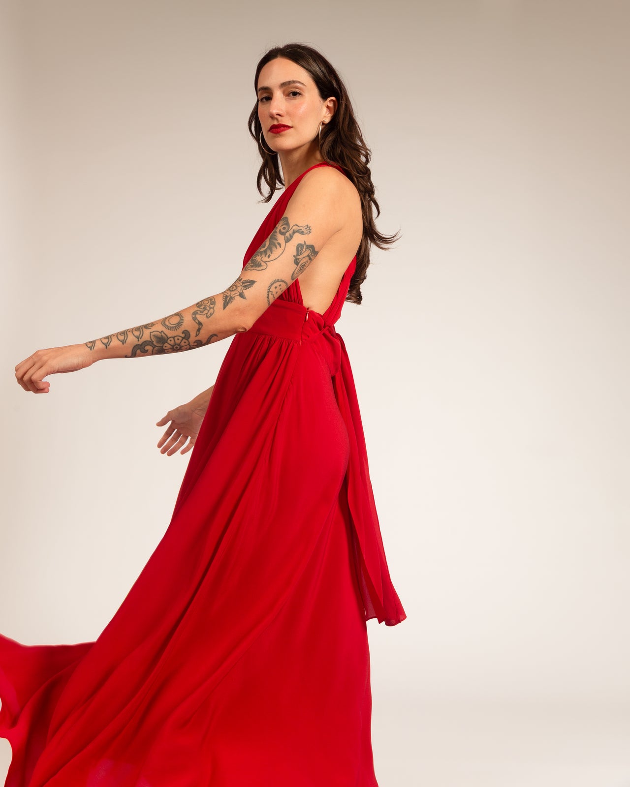 Vestido Amanda De Seda Novo Vermelho