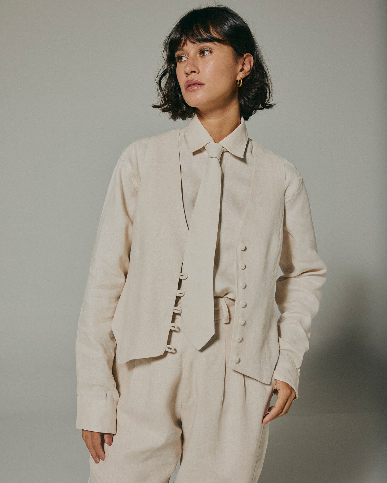 Gravata De Linho Gelo